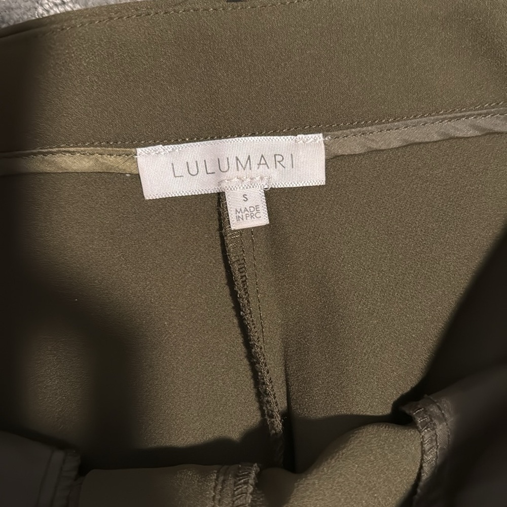 Olive Ruffle Trim Pants - Picture 3 of 4